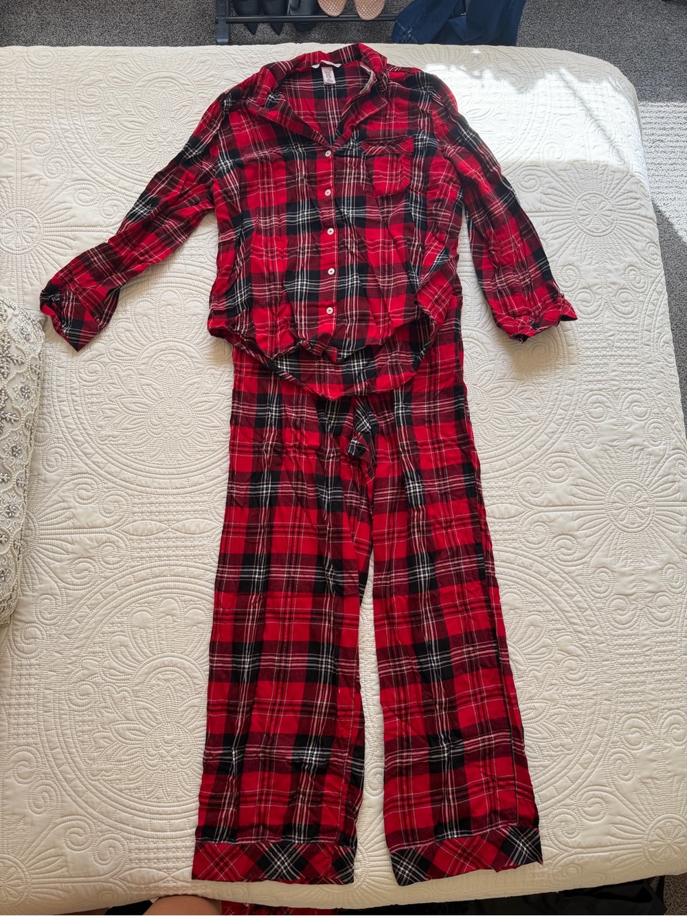 Victoria’s Secret Plaid Pajama Set in Red